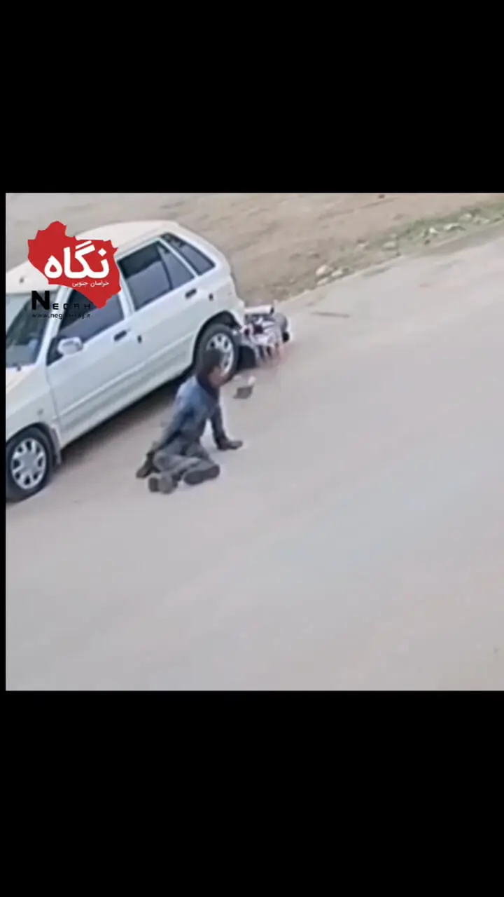 ببینید؛ برخورد وحشتناک موتورسوار با خودرو