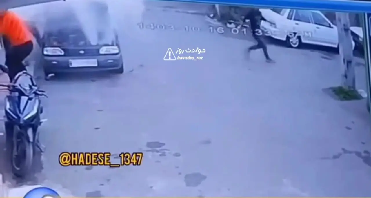 ببینید؛ حادثه‌ای وحشتناک برای سه شهروند بر اثر جوش آوردن رادیاتور پراید