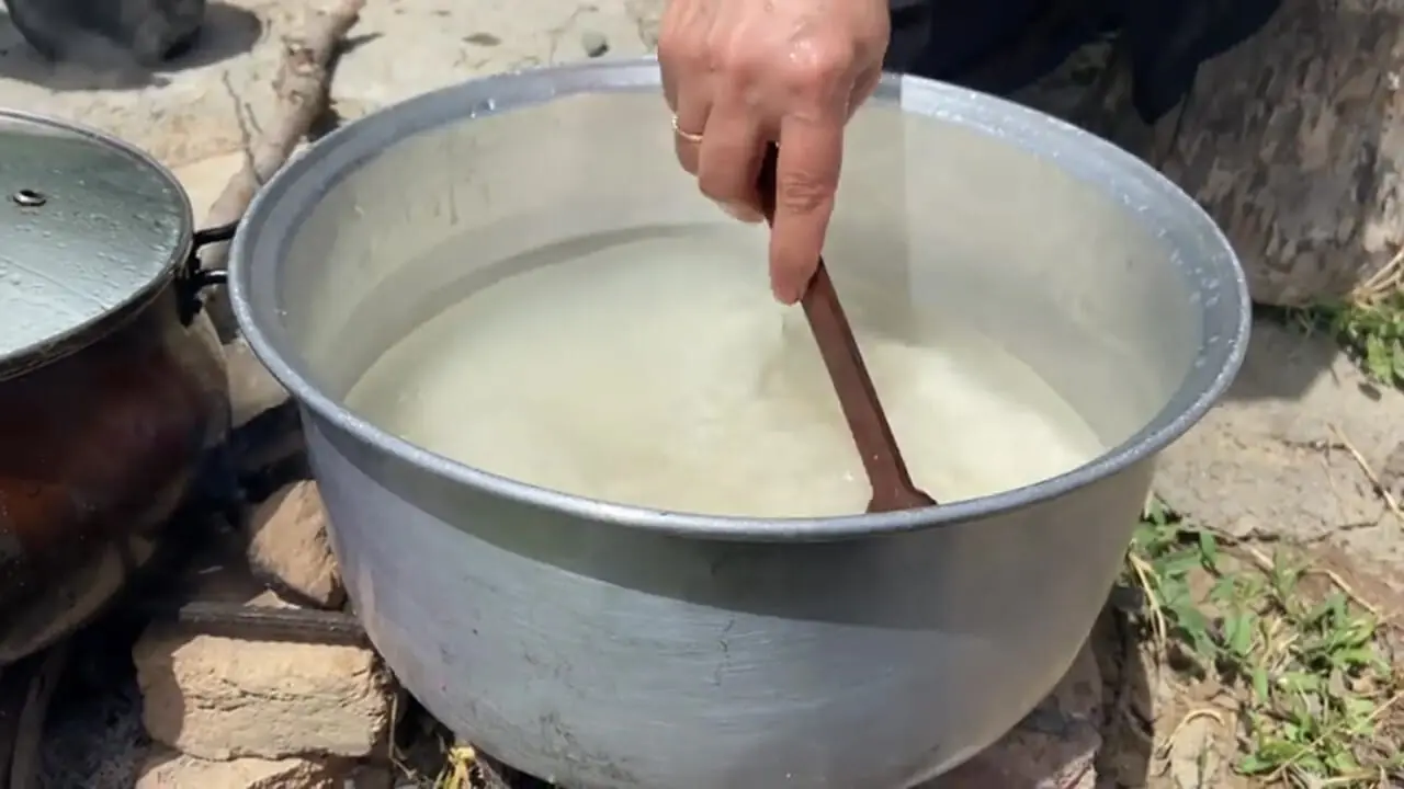 ببینید؛ غذای روستایی در ایران؛ پخت یک چلو گوشت متفاوت در طبیعت