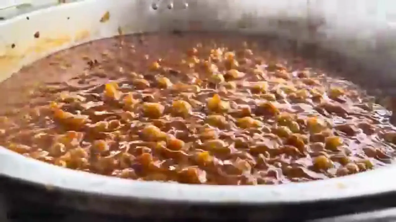 ببینید؛ غذای روستایی در ایران؛ برش ماهرانه ران گاو و تهیه قیمه بادمجان