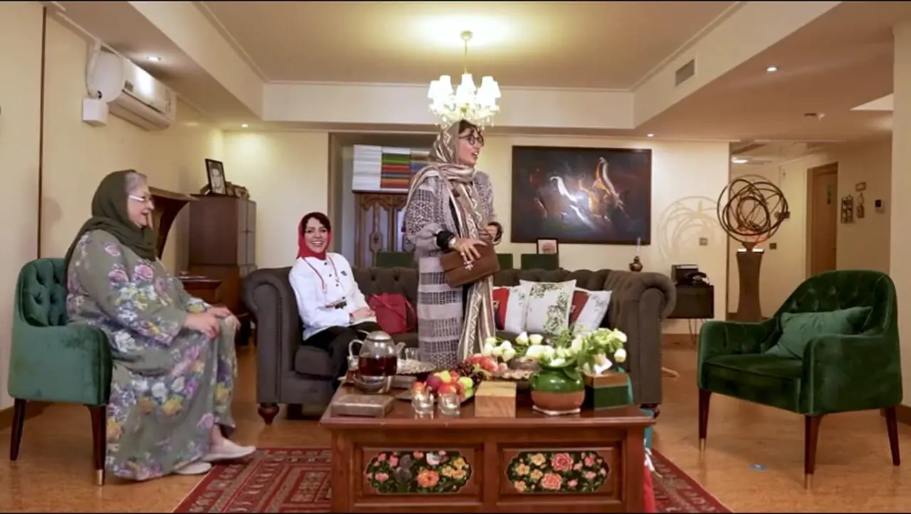 ببینید؛ چیدمان مجلل و چشم‌گیر خانه سیما تیرانداز در برنامه شام ایرانی