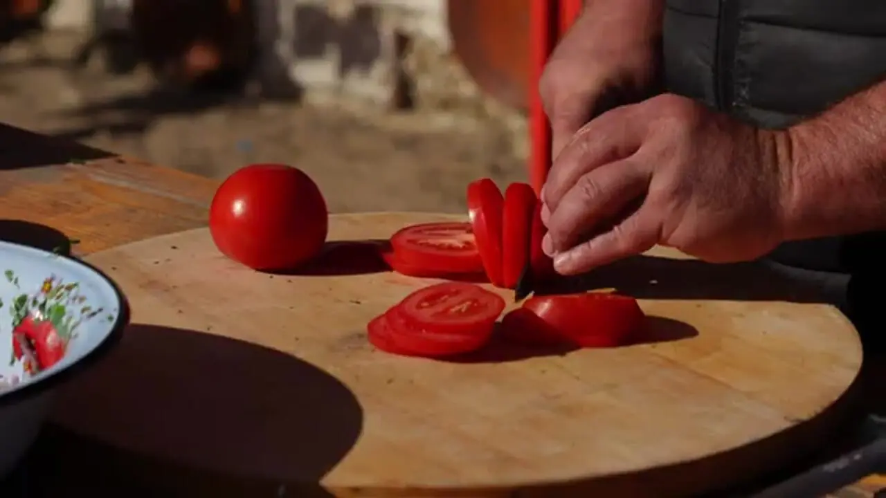 غذای روستایی در آذربایجان؛ کباب ماهی و تهیه سالاد پیاز در روستا