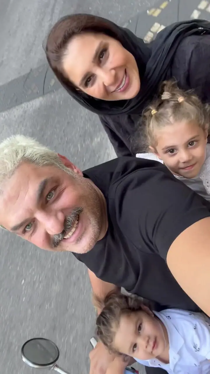 سفر در زمان؛ «نادر» سریال آوای باران در حال موتورسواری با خانواده؛ سال 1401