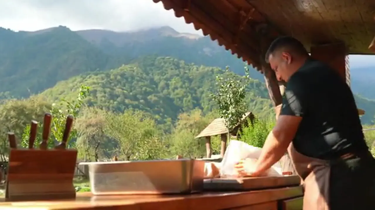 ببینید| غذای روستایی در آذربایجان؛ کباب خروس سیاه (آیام سمانی) در تنور 