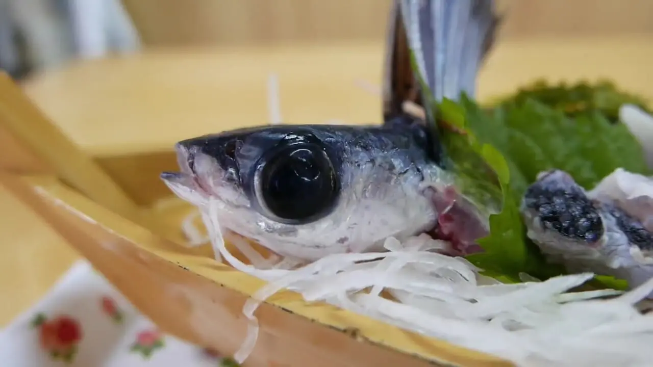 غذای خیابانی در ژاپن؛ تهیه دو نوع غذا با ماهی پرنده در اوکیناوا