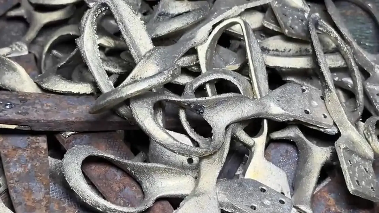 مراحل دیدنی تولید انبوه قیچی خیاطی در کارگاهی در پاکستان