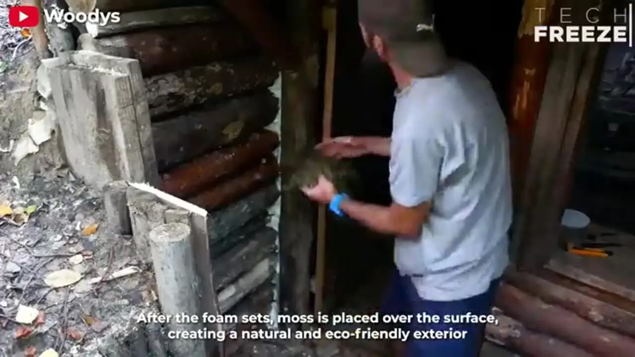 مراحل ساخت یک پناهگاه زیر زمینی در دل جنگل با چوب در آمریکا