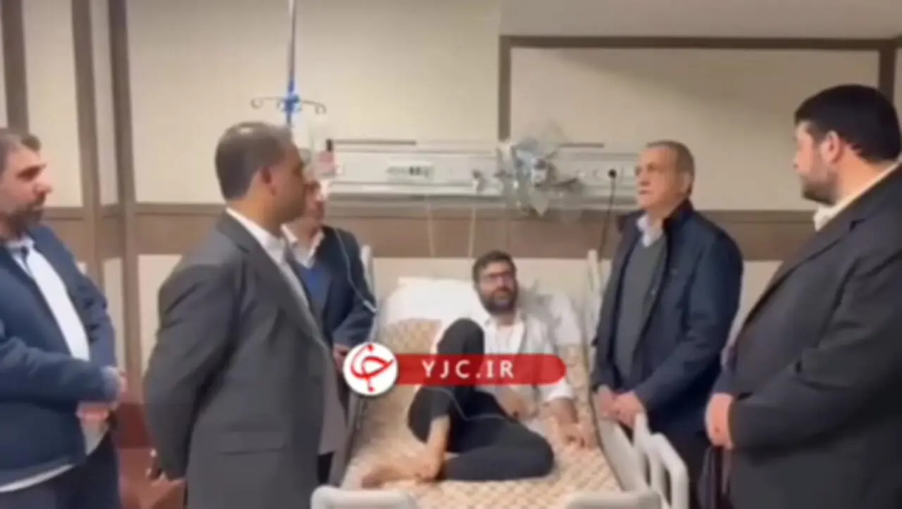 ببینید؛ عیادت پزشکیان از سقاب اصفهانی