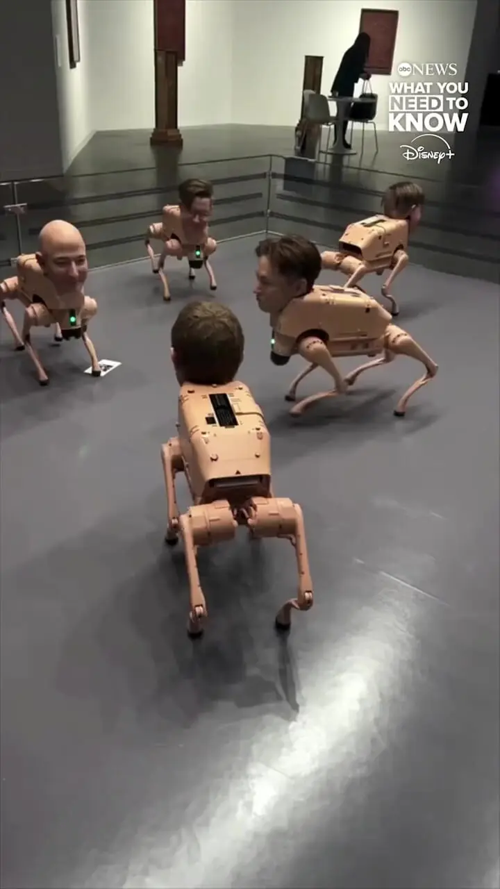 ببینید| سگ‌های رباتیک با چهره ایلان ماسک و مارک زاکربرگ!