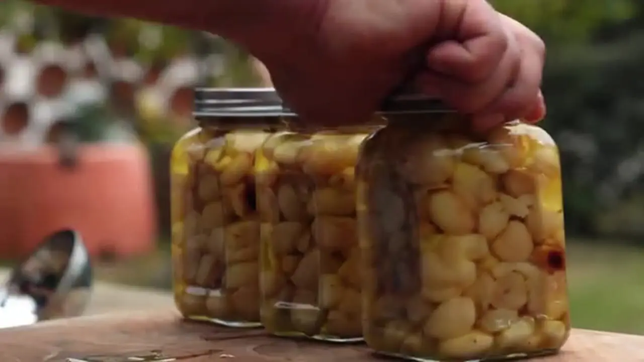 غذای روستایی در آذربایجان؛ تهیه سیر ترشی و کباب کردن ماهی قزل آلا