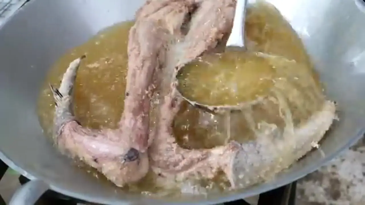 غذای خیابانی در تایلند؛ بال شتر مرغ سرخ شده در بانکوک