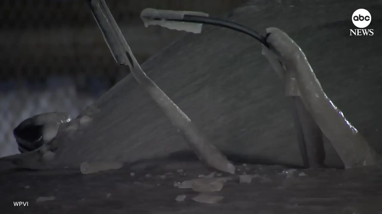 ببینید| یخ‌زدگی کامل خودروها در فیلادلفیا پس از سرمای شدید