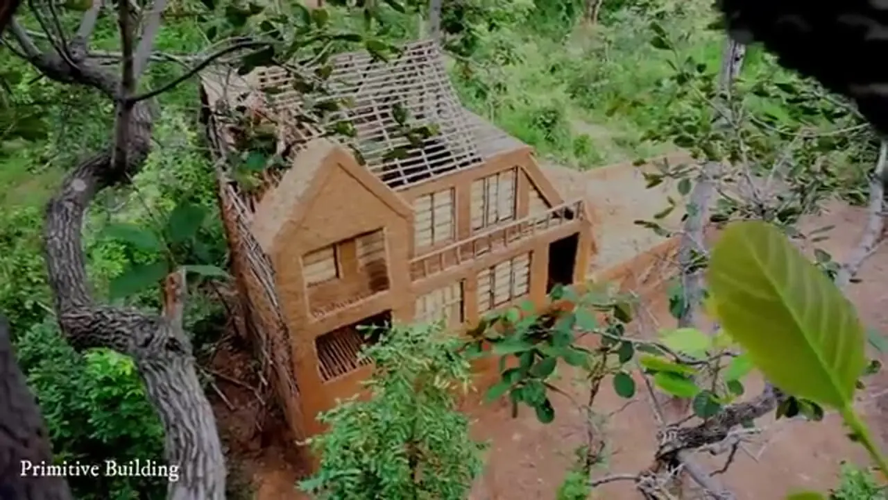 ساخت یک ویلای 3 طبقه شکل قایق با استخر در جنگل های کامبوج