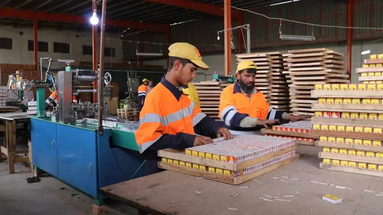 مراحل دیدنی تولید انبوه کبریت در کارخانه ای در پاکستان