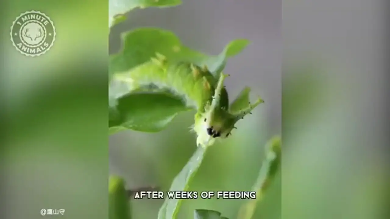 ببینید| کرم ابریشم امپراتور ژاپنی؛ جاندار بامزه ای که به یک پروانه زیبا تبدیل می شود!