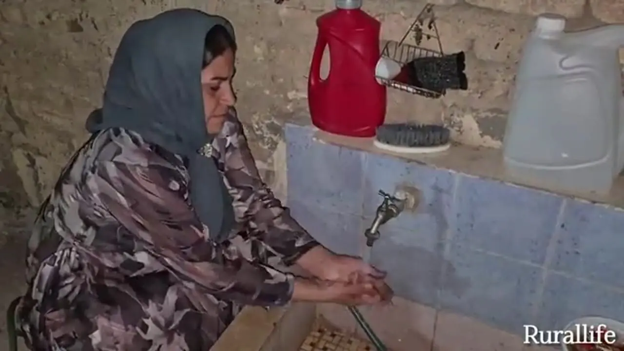 غذای روستایی در ایران؛ پخت شامی با مرغ به همراه پلو و سالاد